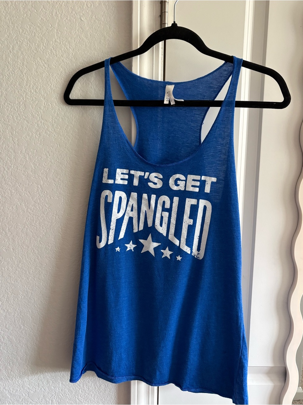Let's Get Spangled Blue Graphic Tank
